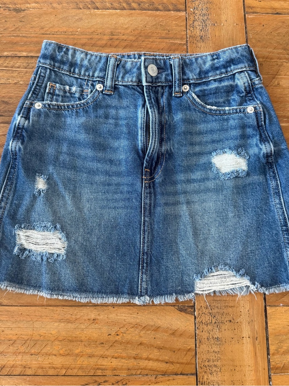 GAP Distressed Denim Mini Skirt - Blue